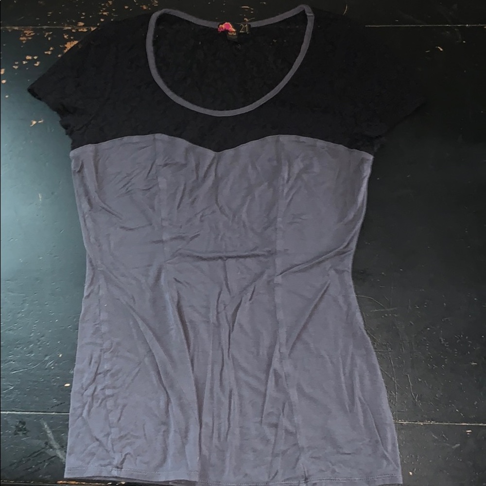 Forever 21 grey and black shirt